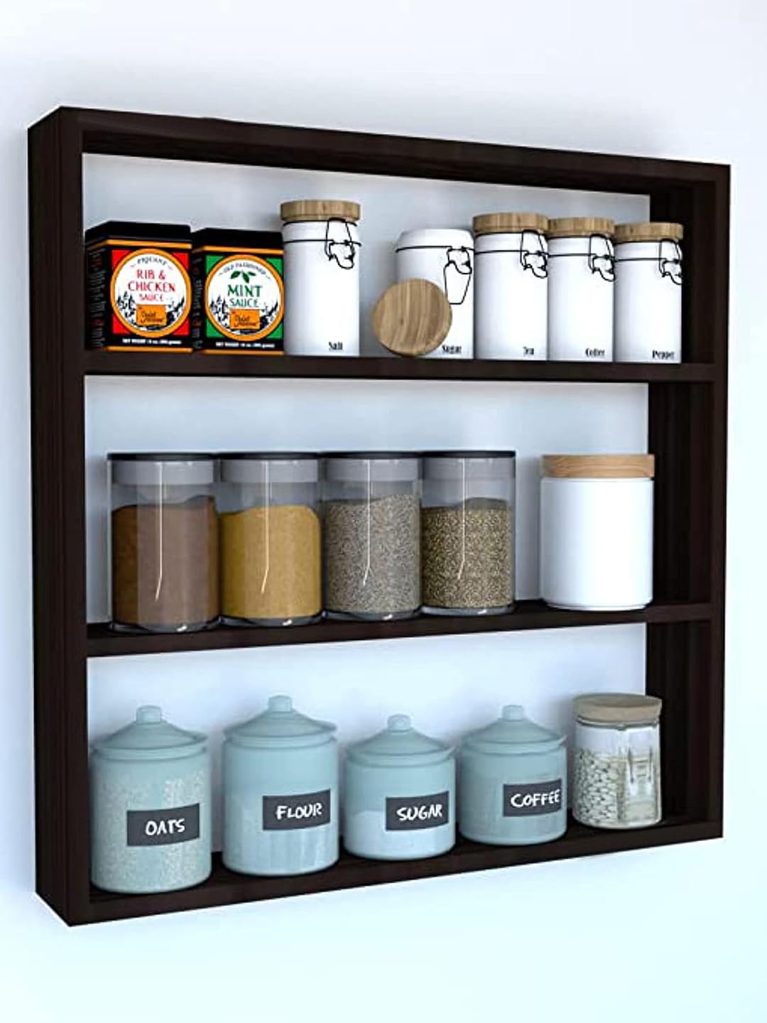 Wall Mounted 3 Layer Wooden Kitchen Rack, kitchen cabinet