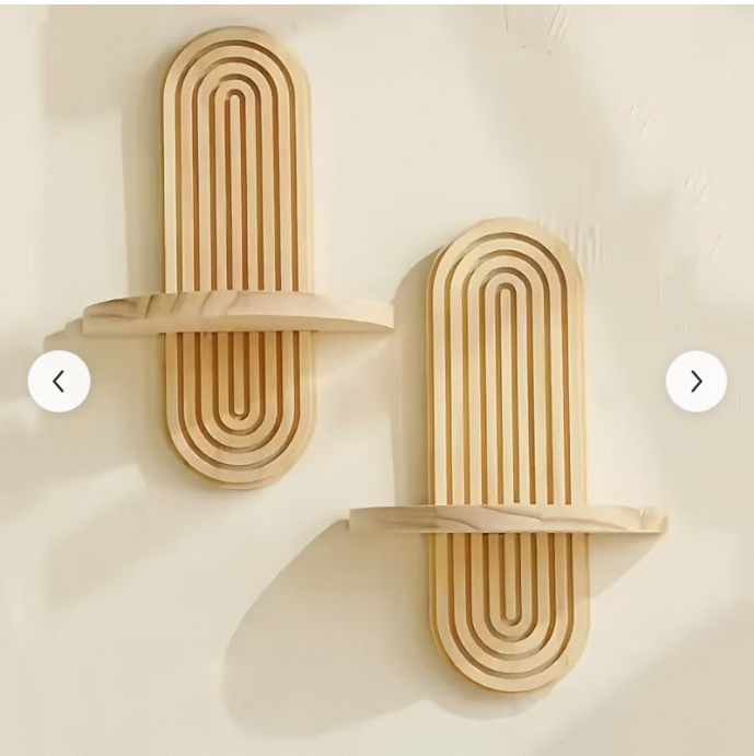 Bohemian Style Wooden Decorative Wall Shelf