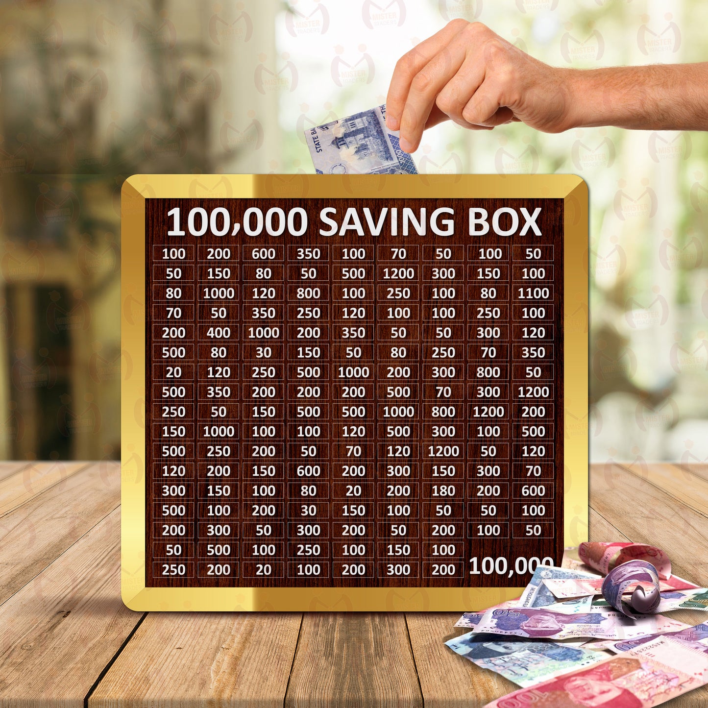 Daily Cash Saving Challenge tracker Box