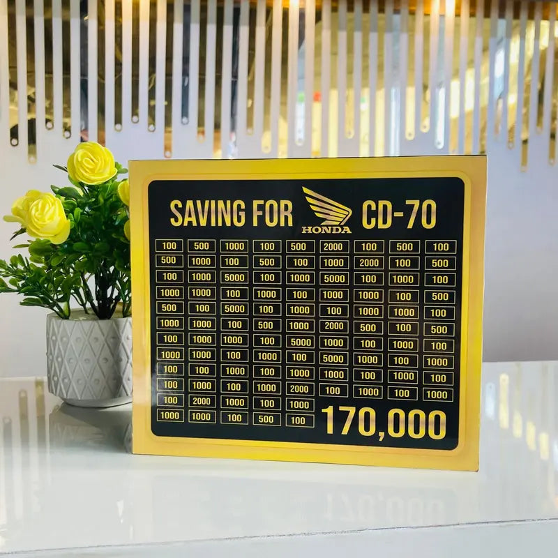 Daily Cash Saving Challenge tracker Box