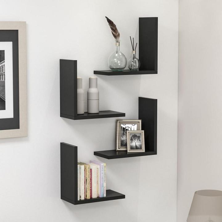 New L shaped Wall Shelves (set of 4) wall decoration shelves floating shelves display rack home tier office decorate