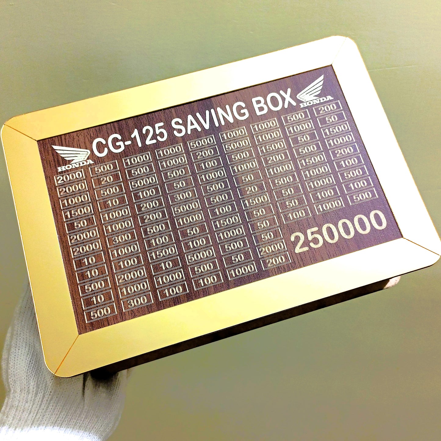 Daily Cash Saving Challenge tracker Box