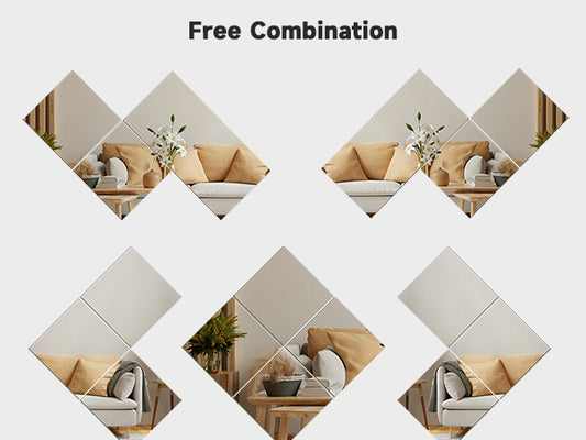 3D Acrylic Square Mirror | Acrylic Wall Decoration Pieces for Home Decor & Living Rooms Decotative Items for Wall Decor Ideas | Acrylic Mirror for Bedrooms Offices and for Gift Items | Free Combination mirror for Bedrooms and Wall