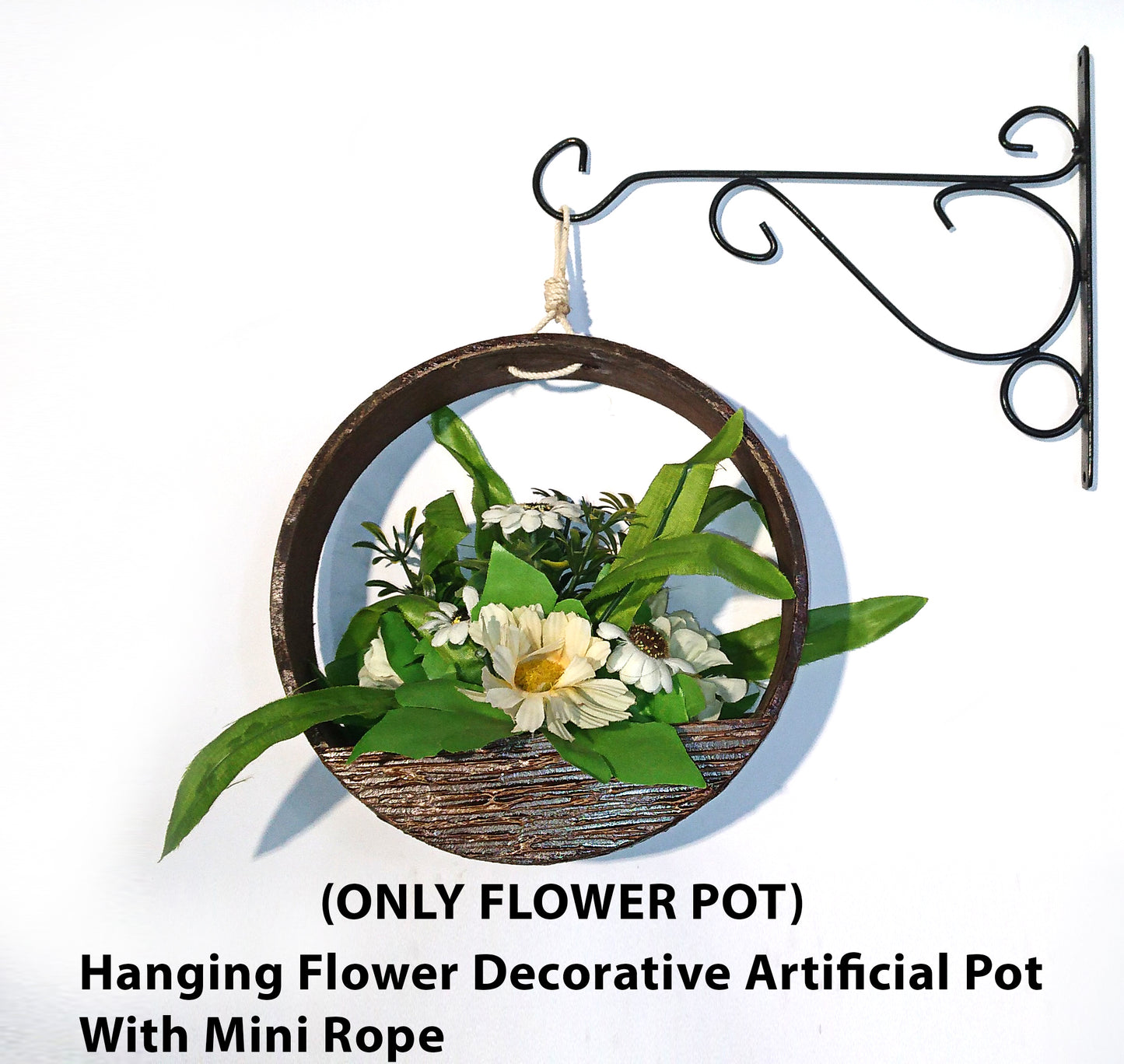 Round Flower Pot with mini rope