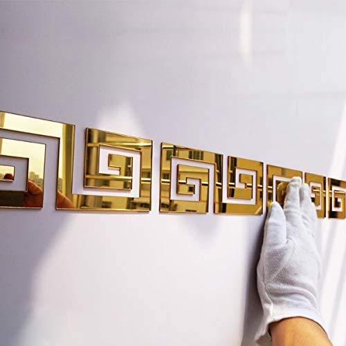 Acrylic Golden Mirror Stickers Set for DIY Home Decoration Waterproof, Removable, Elegant Wall Art for Living Room, Bedroom, Bathroom Self Adhesive (Multiple Sizes)