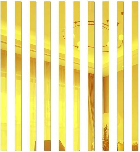 Acrylic Mirror Strips - Self-Adhesive Decorative Wall sticker Tapes for Furniture, Walls, and Home Decor 48 Inches strip (4 Feet)