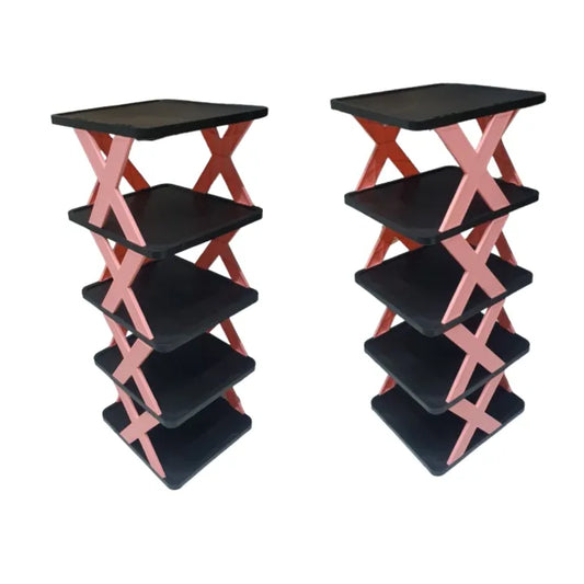 3-Layer Multi-Functional X Rack: Stackable, Versatile Organizer for Shoes,