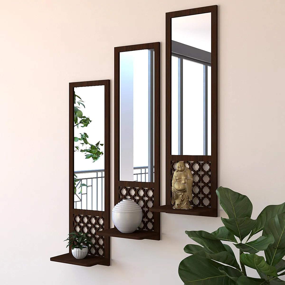 Morrocon Wall Art Décor Long Wooden with Acrylic Designer