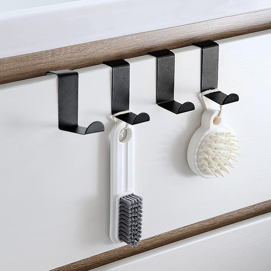 Over Door Hooks, Heavy-Duty Over Door Hanger, Metal coat Hooks Wall Mounted for Doors, Bedroom, Bathroom, Wardrobe, Reversible Organizer Rack for Coat, Towel, Bag, Robe, without Nails, 2 in 1 Z-Shaped Hooks – Space-Saving, Accessories Hange