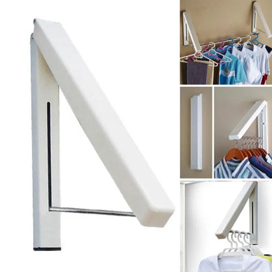 Folding Wall-Mounted Retractable Clothes Hanger & Drying Rack