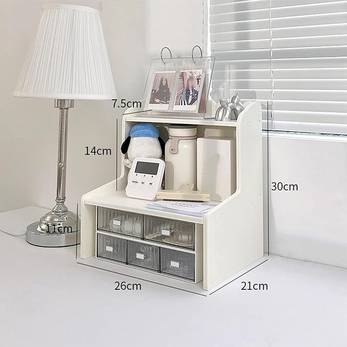 DIY Desktop Organizer Shelf Multi Tier Large Capacity Tabletop Cosmetics Storage Shelf, Office File Dormitory