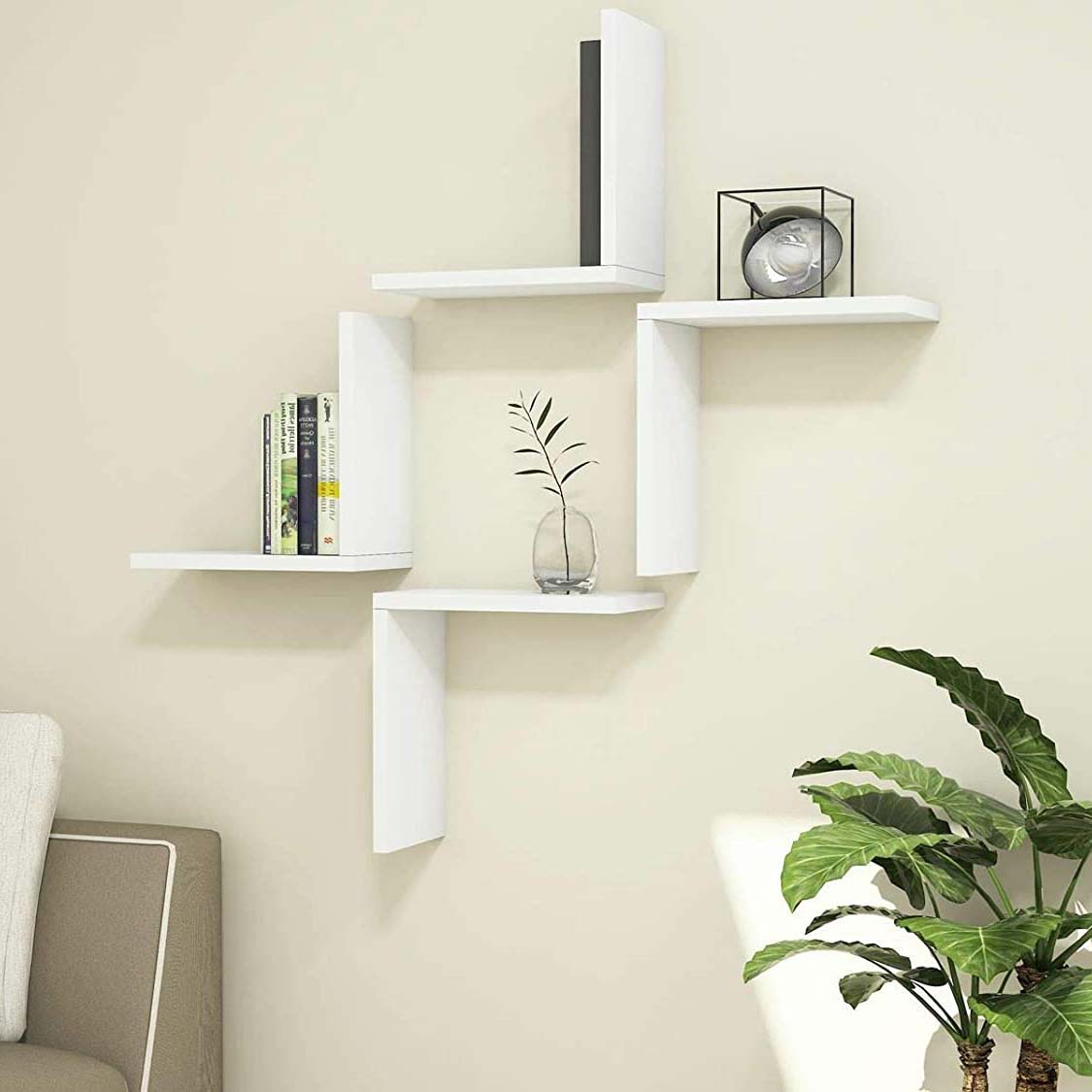 New L shaped Wall Shelves (set of 4) wall decoration shelves floating shelves display rack home tier office decorate