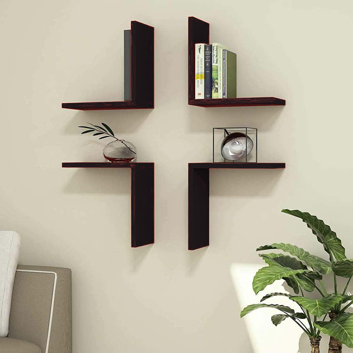 New L shaped Wall Shelves (set of 4) wall decoration shelves floating shelves display rack home tier office decorate
