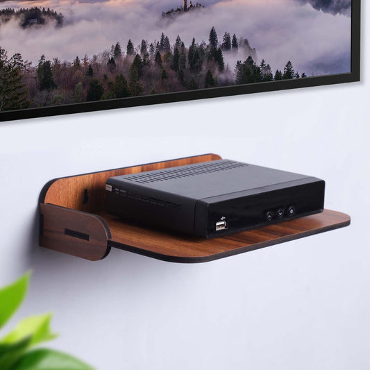MDF Wooden Wall Mount Shelf - Set-Top Box & WiFi Router Stand
