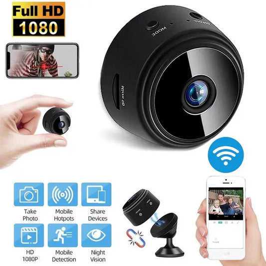 **Mini A9 WiFi Camera**   Compact and versatile, the Mini A9 WiFi Camera offers high-quality surveillance with seamless wireless connectivity. Ideal for home security or monitoring, this small yet powerful camera ensures you stay connected and informed.